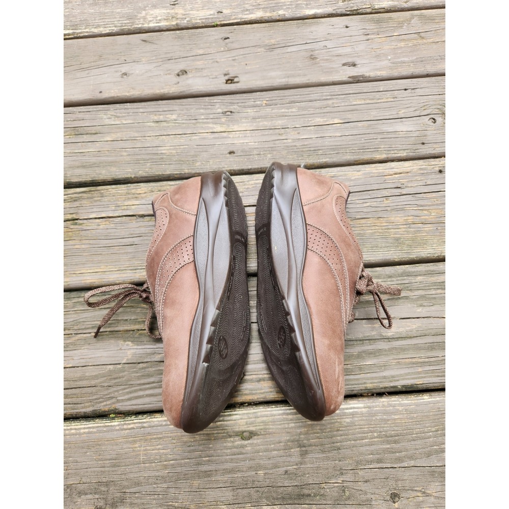 SAS Walk Easy Walking Shoes Chocolate Brown Leather Lace Up Sneakers 9.5 WW - Picture 3 of 9
